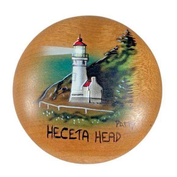 Zumwalt's Myrtlewood Other - Zumwalts Myrtlewood Heceta Head Lighthouse by Patty Handcrafted Oregon Wood 2.5"